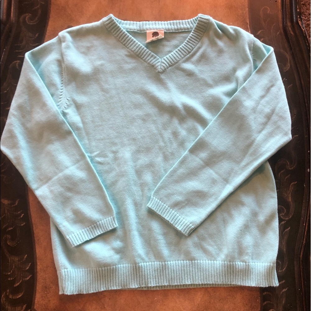 Kate Quinn Organics Seafoam V-Neck Sweater 8 yo